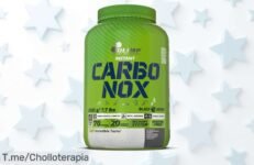 Potencia tu energía con Olimp Nutrition Carbonox y su sabor Cherry Cola, ¡resistencia mejorada al alcance de tu mano! No te pierdas este ofertón limitado, actúa ya