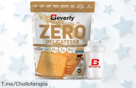Potencia tu entrenamiento con Beverly ZERO DELICATESSE: proteína hidrolizada 85% que acelera tu recuperación y te regala un mezclador ¡Aprovecha este ofertón ahora!