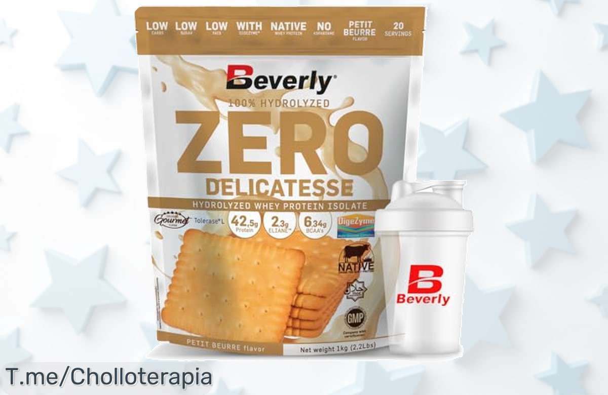 Potencia tu entrenamiento con Beverly ZERO DELICATESSE: proteína hidrolizada 85% que acelera tu recuperación y te regala un mezclador. ¡Aprovecha este ofertón ahora!
