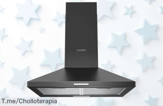 Potente Campana Extractora Negra con Luz LED a un Precio de Ganga: Combate Olores y Vapores en Tu Cocina ¡Oferta Limitada, Haz Tu Pedido Ya y Disfruta Cocinando!