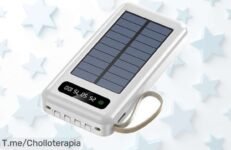 Potente Cargador Solar Power Bank a Precio Loco, 5 Salidas y Cable Incluido, ¡Últimas Unidades! No Te Quedes Sin Energía: Compra Ya Este Super Chollo