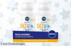 Protege a tus peques con NIVEA SUN FP 50+ Roll on Niños Sensitive, ¡lleva 2 unidades en esta oferta nunca vista! Asegura su piel y aprovecha este precio loco antes de que se acabe