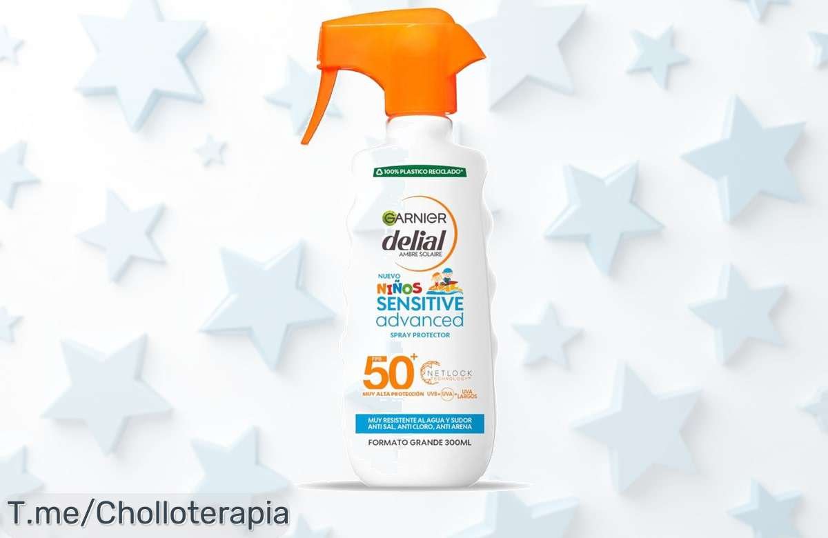 Protege a tus peques del sol con Garnier, el spray Delial SPF50+ que asegura diversión sin preocupaciones. Solo hoy, aprovecha este chollo único y compra ya.