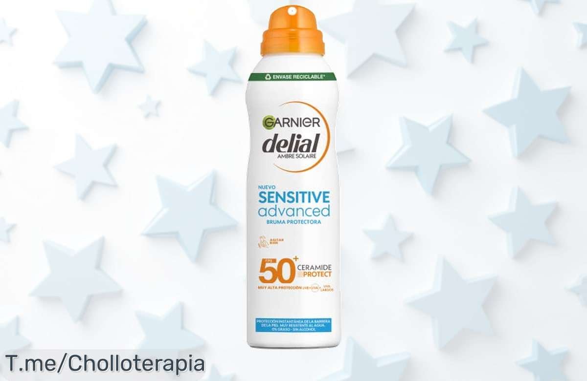 Protege tu piel con Garnier Delial Sensible: FPS50 de locura que no mancha y es resistente al agua. ¡Aprovecha este ofertón limitado antes de que desaparezca!