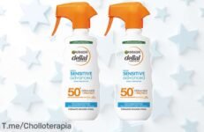 Protege tu piel del sol como nunca con Garnier Delial Spray IP50+ ¡Super chollo resistente al agua! Aprovecha este ofertón antes que se agote, tu piel lo necesita ya