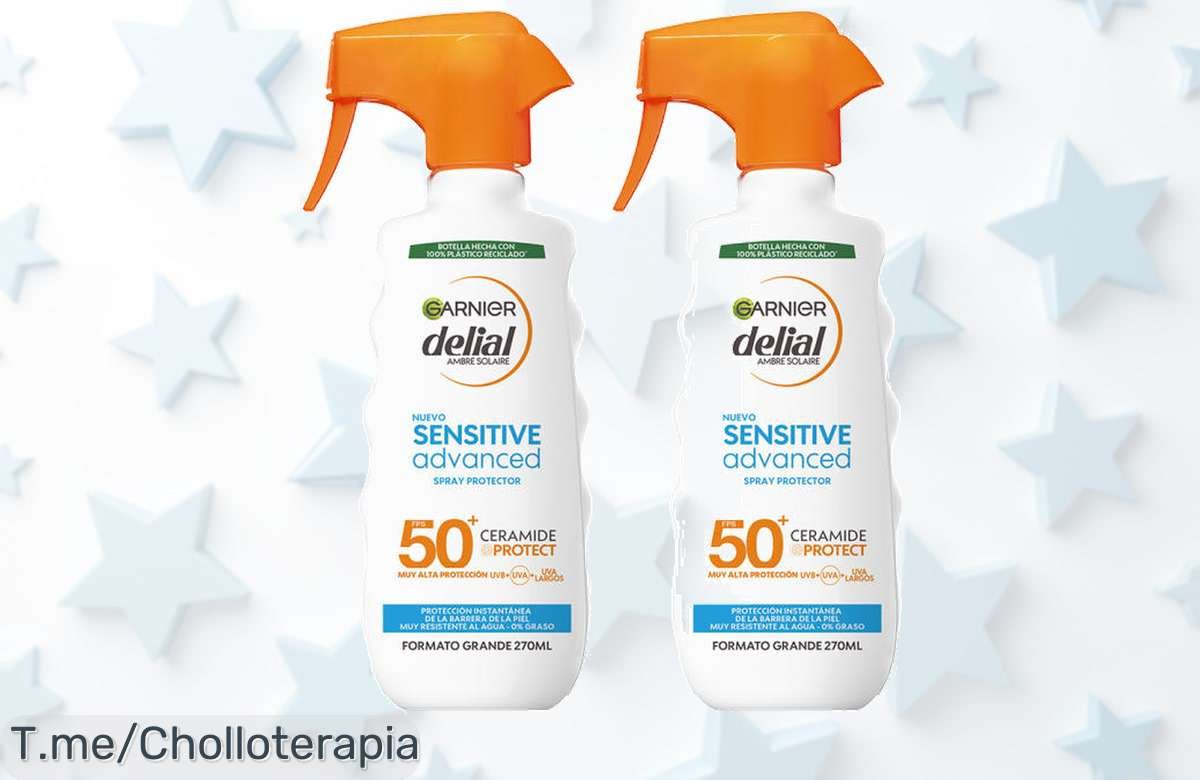 Protege tu piel del sol como nunca con Garnier Delial Spray IP50+ ¡Super chollo resistente al agua! Aprovecha este ofertón antes que se agote, tu piel lo necesita ya.