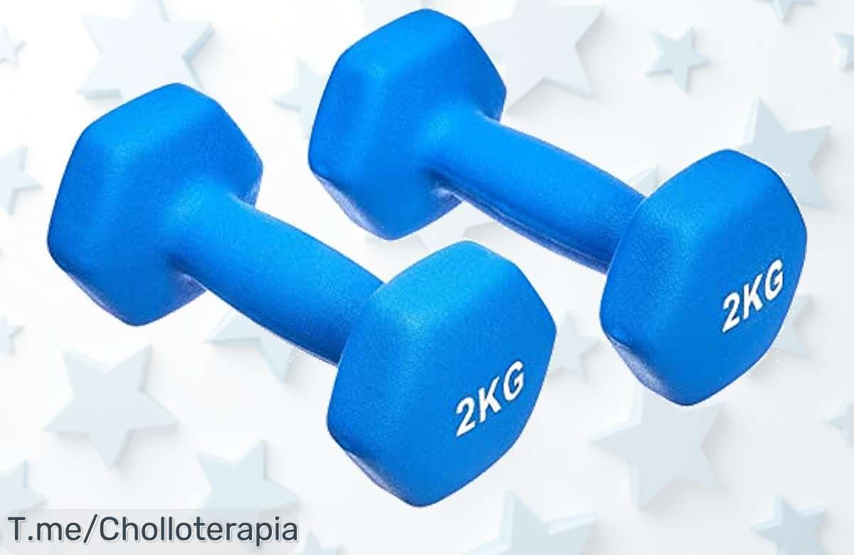 Rebajón en las mancuernas de neopreno de 2 kg ¡Super chollo para tus entrenos en casa! Peso ideal y diseño único, no te quedes sin tu ofertón antes que se agoten