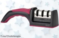 Revive tus cuchillos con el afilador Jata HACC4541: Afilado fácil, diseño antideslizante y resultados profesionales en minutos ¡No te pierdas este super chollo único!