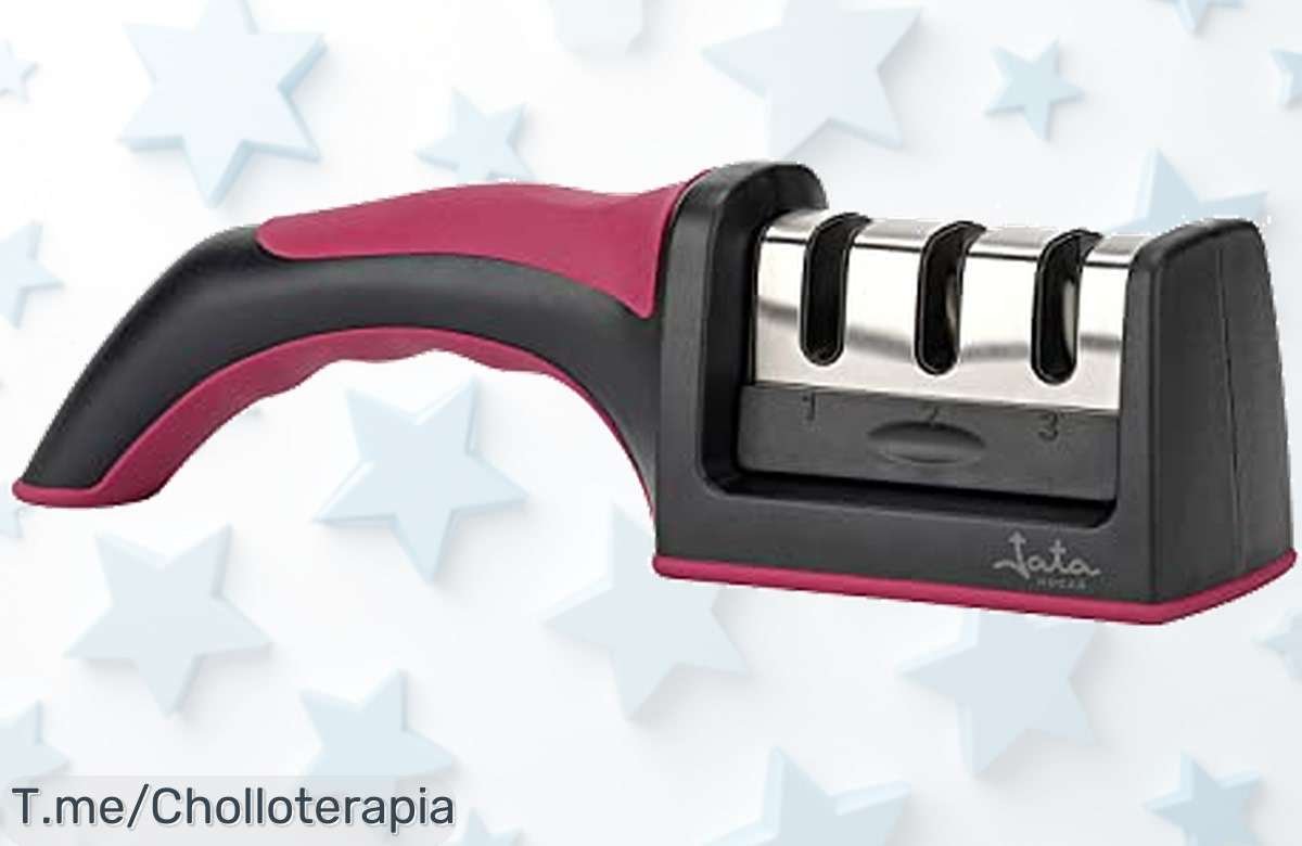 Revive tus cuchillos con el afilador Jata HACC4541: Afilado fácil, diseño antideslizante y resultados profesionales en minutos. ¡No te pierdas este super chollo único!