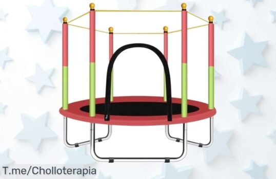 Salta la alegría con el trampolín portátil de 140 cm, ¡ofertón único que trae diversión y seguridad para los niños! Aprovecha este precio loco antes de que se agote