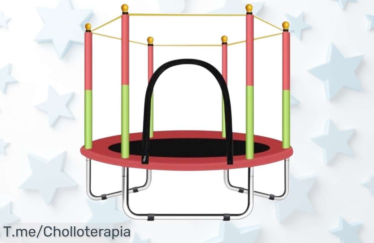 Salta la alegría con el trampolín portátil de 140 cm, ¡ofertón único que trae diversión y seguridad para los niños! Aprovecha este precio loco antes de que se agote.