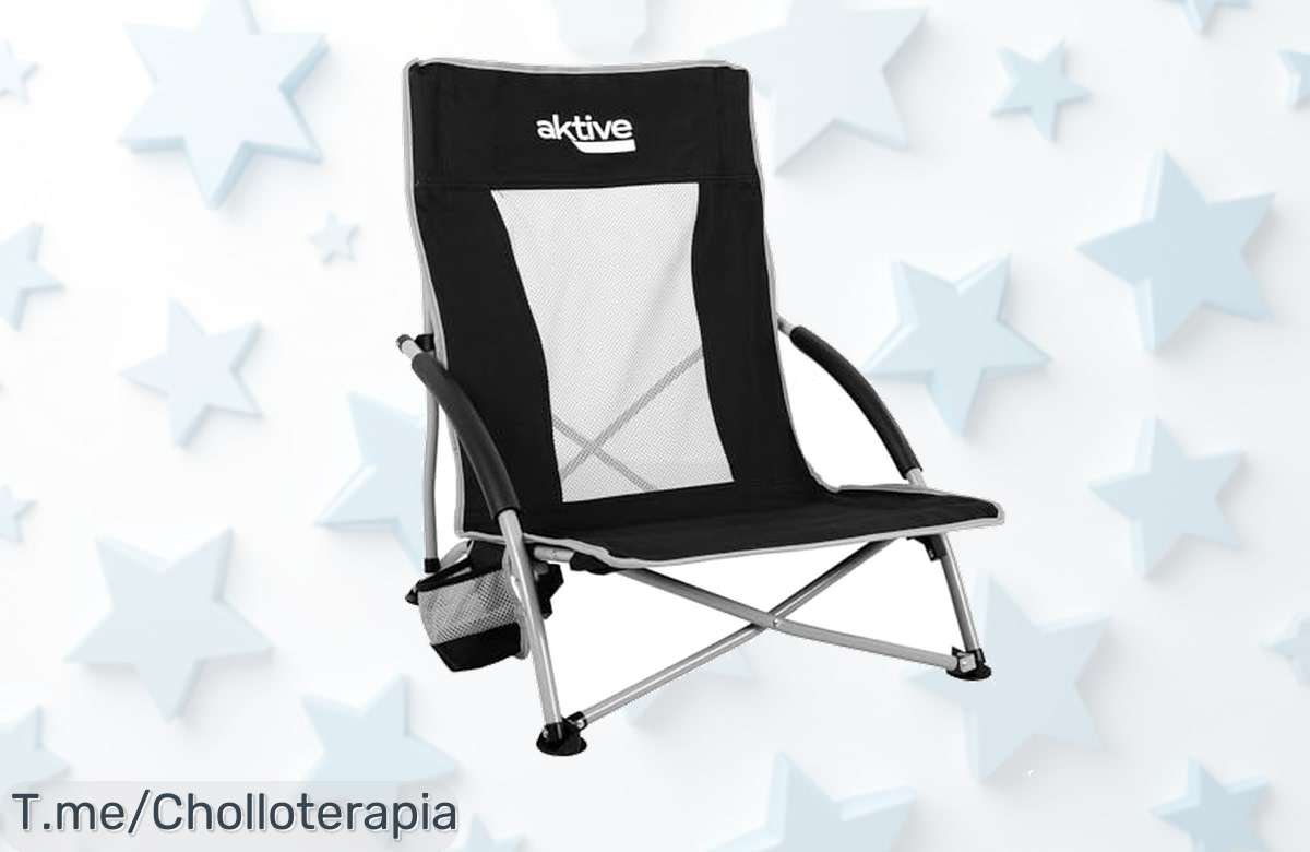 Sillas Plegables AKTIVE: Super Chollo Imperdible, Resistente y Práctica para Playa o Camping. ¡Oferta Limitada! Hazte con la tuya Ahora y Disfruta del Aire Libre sin Esperar más!