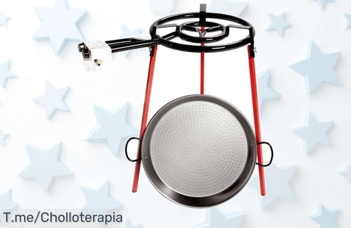 Sorprende a tus amigos con el paellero y paella de 46 cm, ¡un ofertón que cocina hasta 12 raciones! No te lo pierdas, compra ahora antes que se agote este precio loco.