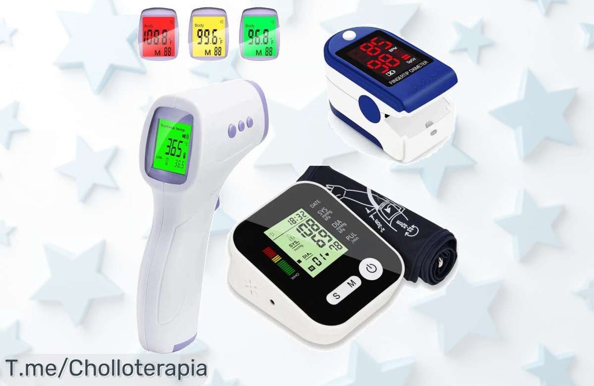 Super chollo en salud: Kit 3 en 1 con tensiómetro, termómetro y pulsómetro. Cuida a tu familia de forma fácil. ¡No te pierdas este ofertón! Compra ya antes que se agote.