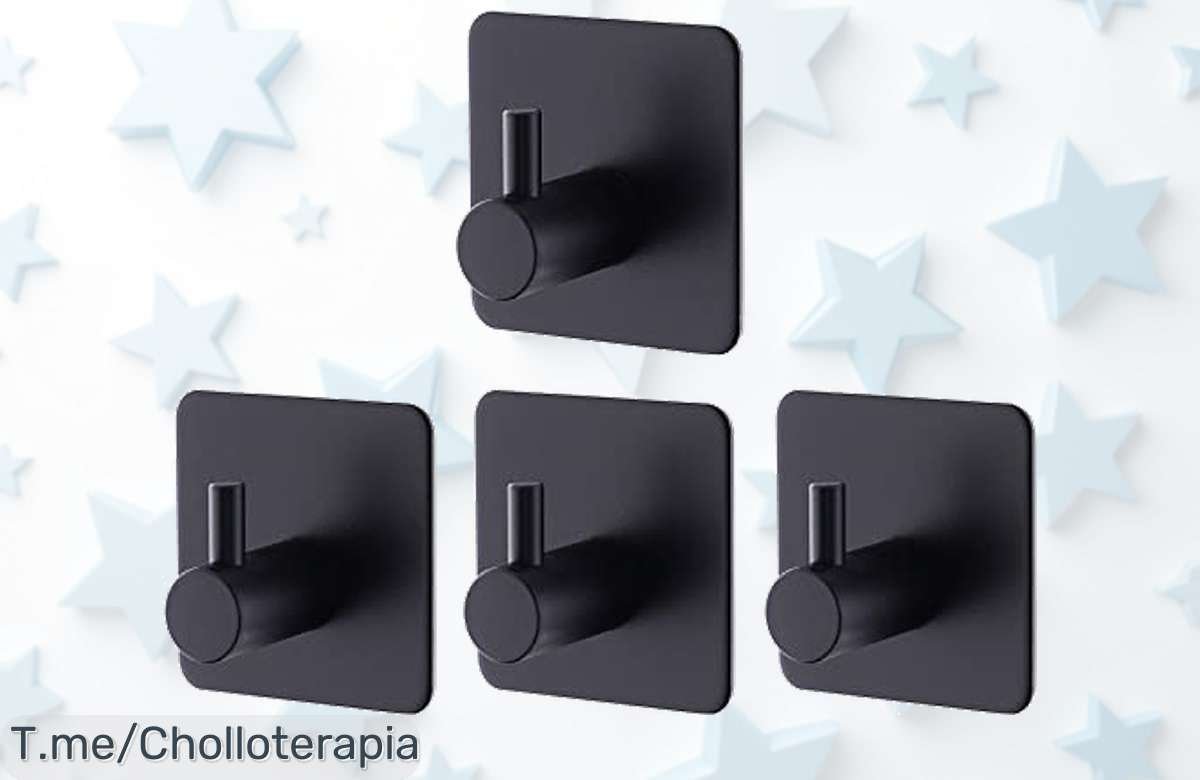 Transforma Tu Baño Con Ganchos Adhesivos Negros ¡El Ofertón Del Mes Que No Puedes Ignorar! Resistentes Y Modernos, Compra Ya Antes De Que Se Agoten ¡Super Chollo!