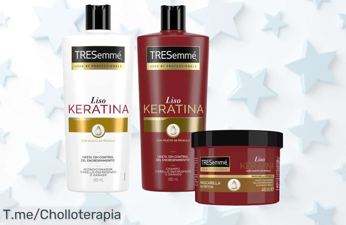 Transforma tu cabello con el super chollo: Pack Liso Keratina TRESemmé, despídete del encrespado y dale brillo a tu pelo. ¡Oferta limitada, compra ya antes de que se agote!