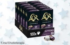 Transforma tu café diario en una experiencia única con L'OR Espresso Supremo: ¡100 cápsulas a un precio loco! No dejes pasar este ofertón, compra ya y disfruta cada sorbo