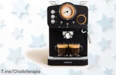 Transforma tu café en un lujo con la Cafetera Express THERA RETRO a precio loco: 20 bar de presión y diseño elegante ¡Aprovecha este ofertón única antes que se acabe!