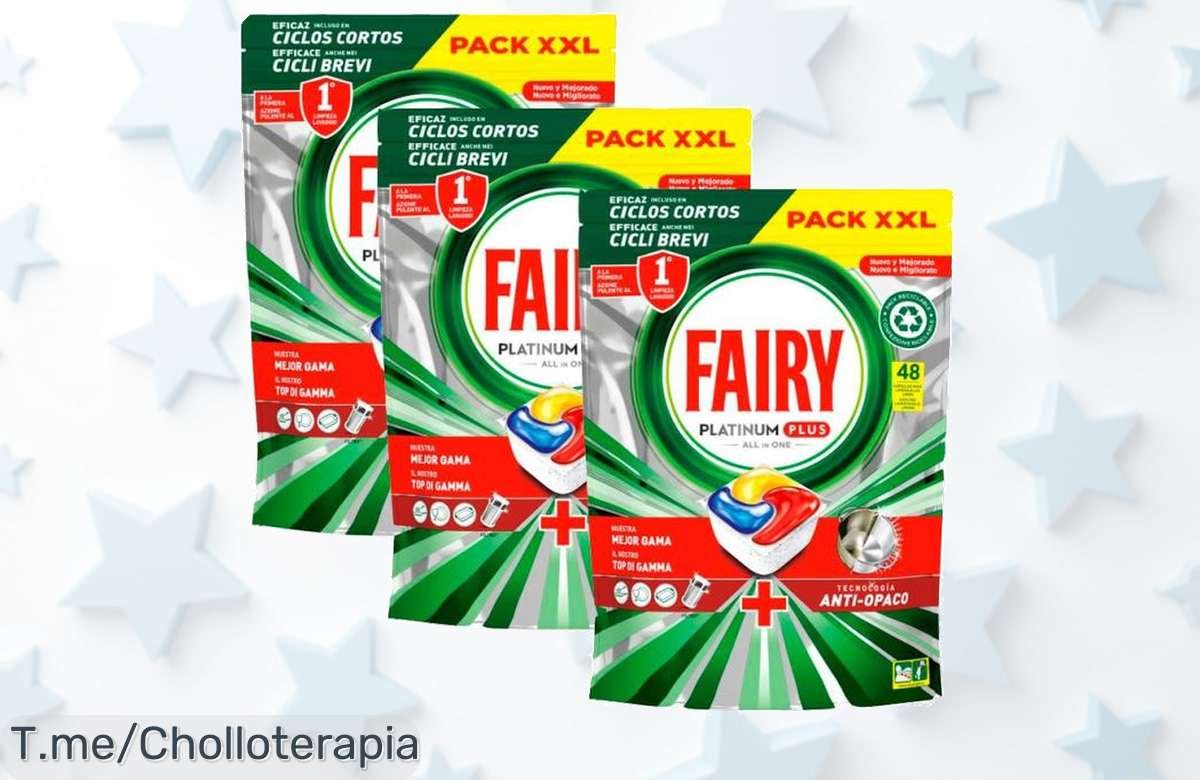 Transforma tu cocina con Fairy Pack Platinum Plus Limon 48×3 a un precio loco: limpieza instantánea de grasa difícil y platos relucientes. ¡Aprovecha este ofertón antes que se agote!