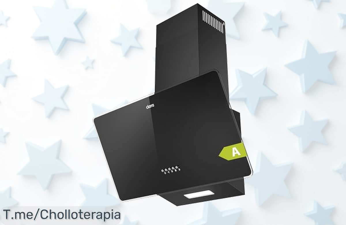 Transforma tu cocina con la Campana Extractora CIARRA CAB6750, su diseño inclinado y potente succión te harán ahorrar en electricidad. ¡No dejes pasar este super chollo!