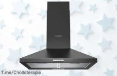 Transforma tu cocina con la Campana Extractora Negra, oferta única que elimina olores al instante y mejora el ambiente ¡No te quedes sin este chollo, compra ya!