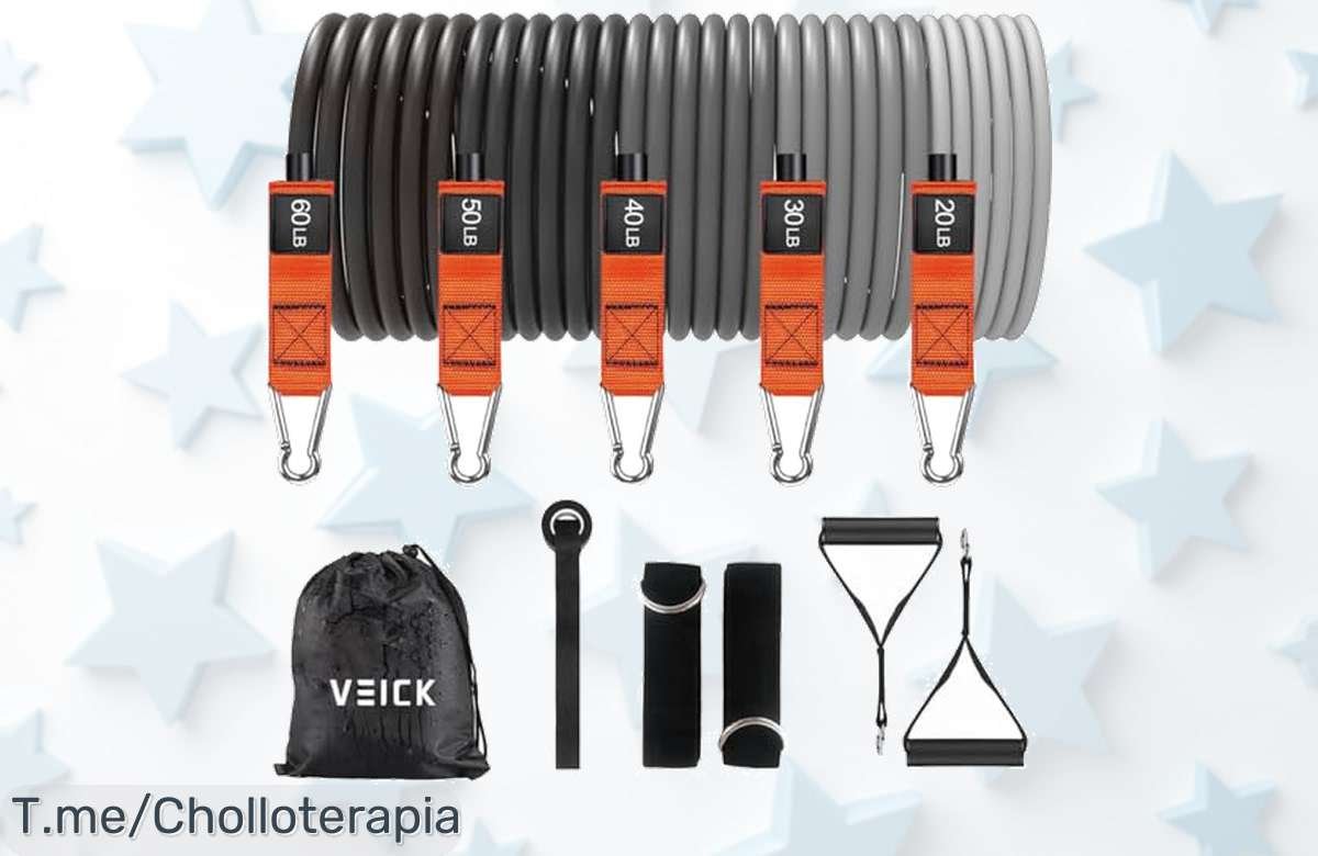 Transforma tu entrenamiento con las bandas de resistencia VEICK, un super chollo que no puedes dejar pasar. ¡Compra ahora y lleva tu rutina al siguiente nivel antes de que se agoten!