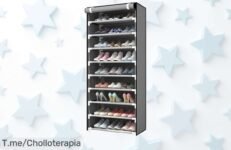 Transforma tu espacio con el zapatero de tela que organiza hasta 27 pares en 10 niveles, ¡ofertón único y limitado! No te quedes sin él, compra ahora y ahorra