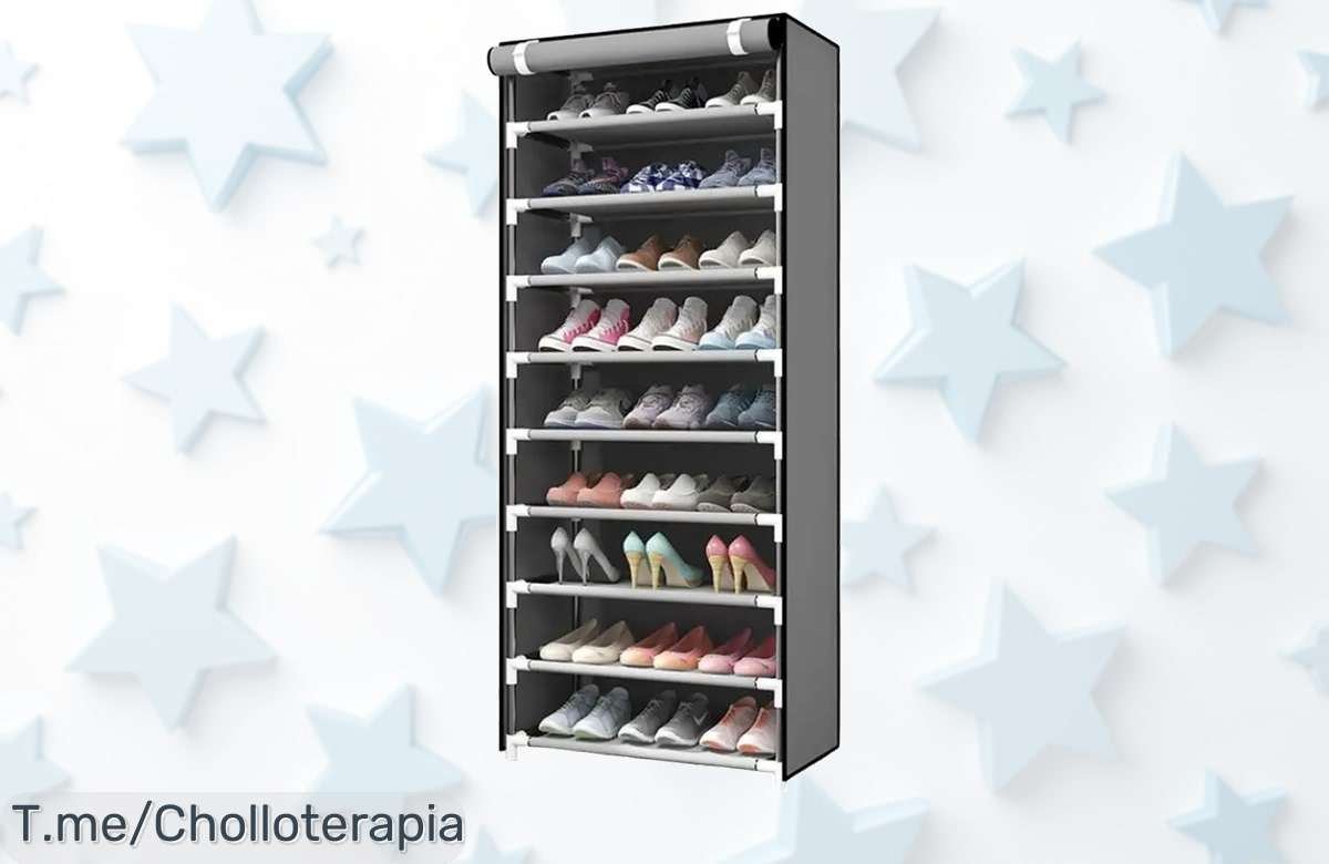 Transforma tu espacio con el zapatero de tela que organiza hasta 27 pares en 10 niveles, ¡ofertón único y limitado! No te quedes sin él, compra ahora y ahorra.