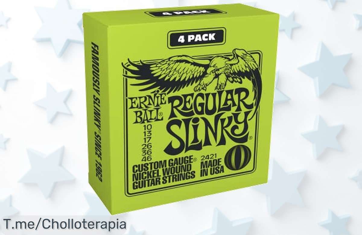 Transforma tu guitarra con las Cuerdas Ernie Ball Regular Slinky y disfruta de un tono increíble a precio loco. ¡Ofertón limitado, compra ahora y haz que suene como una leyenda!