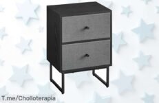 Transforma tu habitación con nuestra mesita de noche de 2 cajones extraíbles a un precio loco ¡Aprovecha este ofertón antes que se agote, es por tiempo limitado!