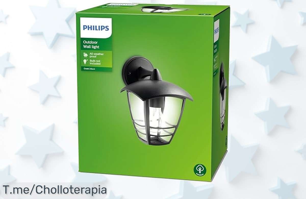 Transforma tu hogar con el Aplique Philips MyGarden Creek: elegante, duradero y luz cálida. ¡Consíguelo ya en este super chollo antes de que se agote!