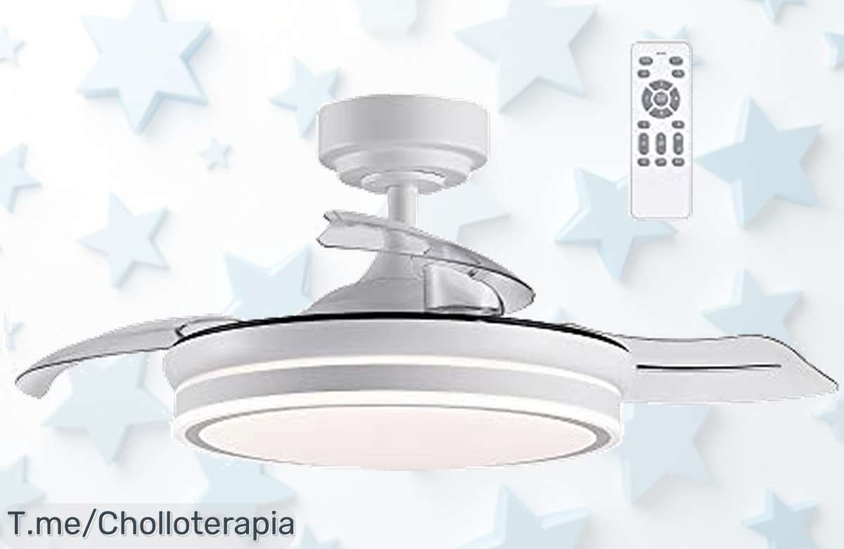 Transforma tu hogar con el Ventilador de Techo Perla Mini: Aspas Retráctiles, Silencioso y Luz LED. ¡Aprovecha este ofertón único antes que se agote!