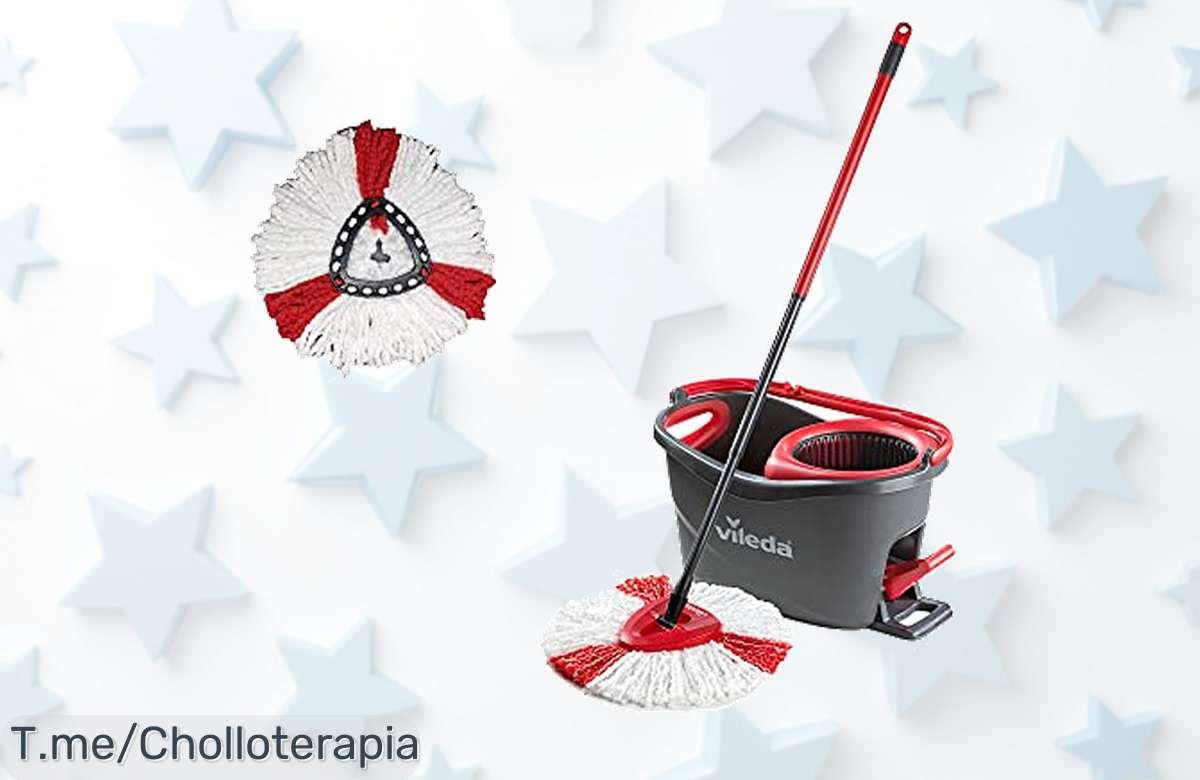 Transforma tu hogar con el Vileda Turbo: escurrido sin salpicaduras y palo telescópico de 130 cm. ¡Precio loco por tiempo limitado! No te quedes sin el tuyo, actúa ya.