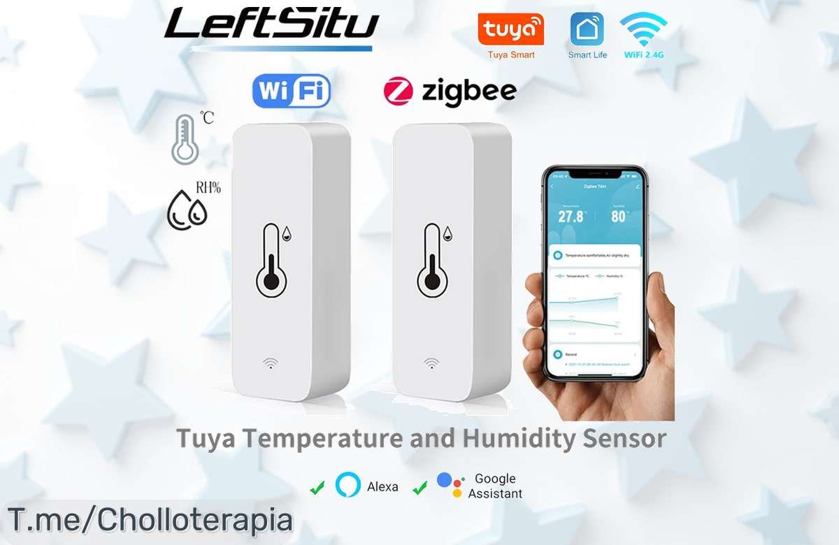 Transforma tu hogar con el sensacional TuyaSensor: controla temperatura y humedad desde cualquier lugar, ¡ofertón único que no puedes dejar pasar! Haz clic ahora y ahorra.