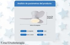 Transforma tu hogar con la lámpara de ventilador moderna y minimalista, ¡un super chollo que incluye bombillas y control remoto! Compra ya antes de que se acaben