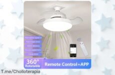 Transforma tu hogar con la luz LED inteligente y ventilador de techo: controla brillo y color desde tu móvil ¡Super chollo limitado, no te lo pierdas!