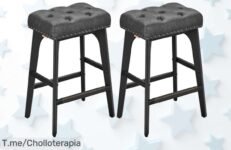 Transforma tu hogar con taburetes de bar elegantes y robustos a precio loco, fácil montaje ¡Aprovecha este super chollo antes que se agoten! ¡Compra ya esta oferta única!
