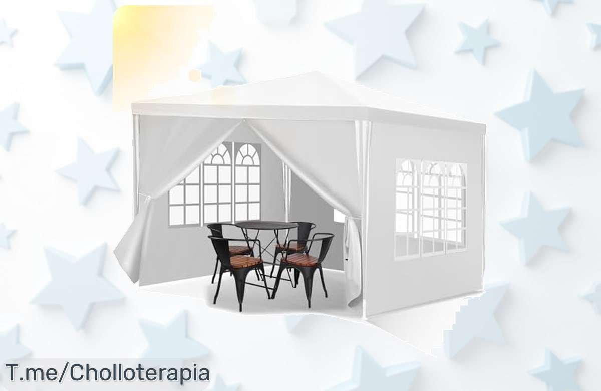 Transforma tu jardín en un paraíso con nuestro cenador impermeable de 3x3m, seguridad UV y a precio loco. ¡Aprovecha este ofertón antes que se agote!