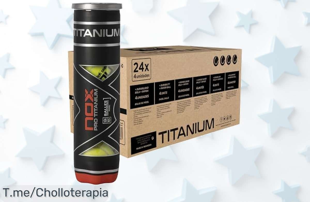 Transforma tu juego con 24 botes de pelotas de pádel Pro Titanium a un precio loco. ¡Aprovecha este super chollo y arrasa en la cancha antes que se agoten!