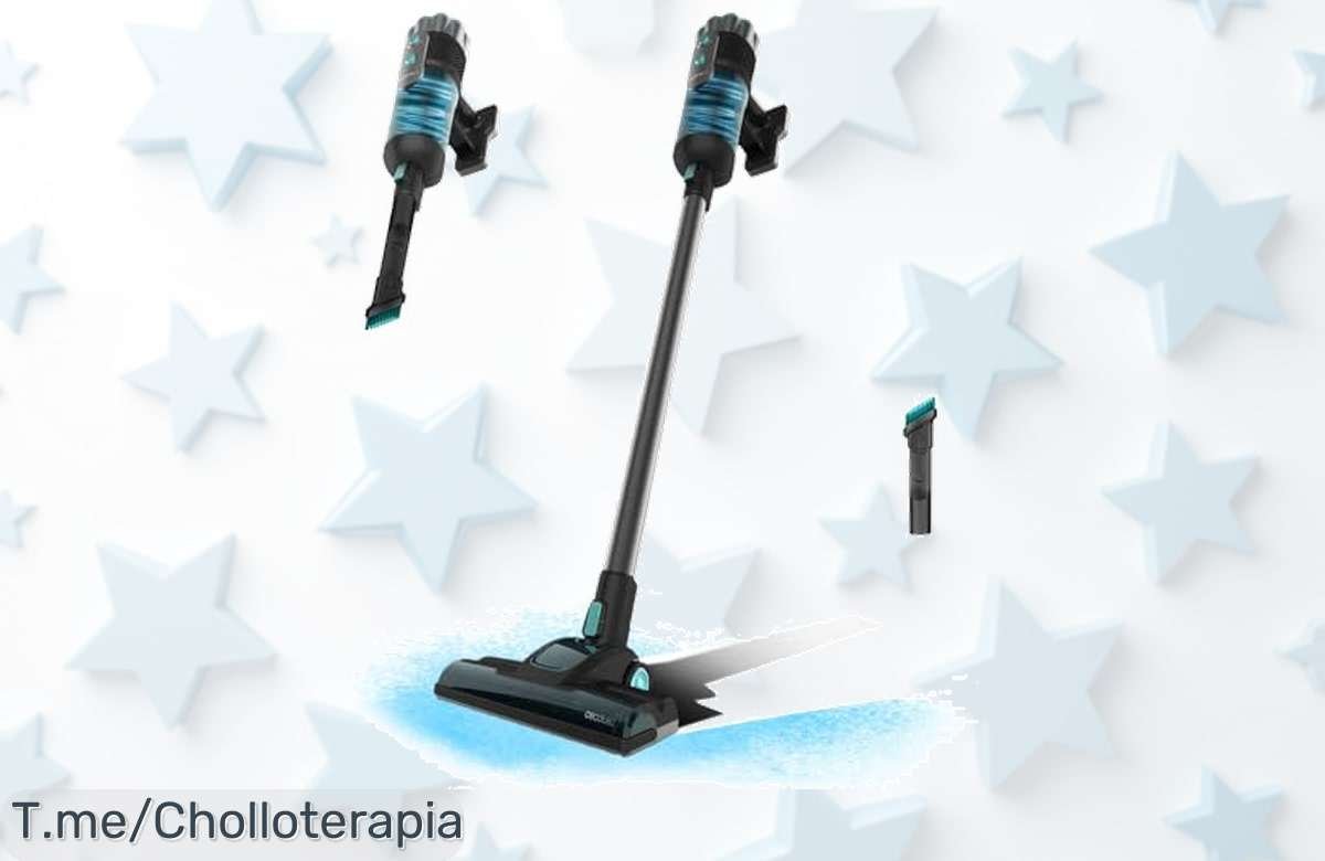 Transforma tu limpieza con la increíble aspiradora escoba de 615W, succión potente y accesorios para cada rincón. ¡Aprovecha este super chollo antes que se agote!