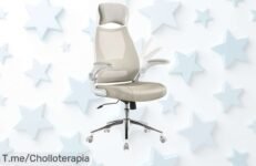Transforma tu oficina con la silla perfecta, apoyabrazos plegables y soporte lumbar que te brindará un confort incomparable ¡Aprovecha el ofertón ahora mismo antes de que se agote!