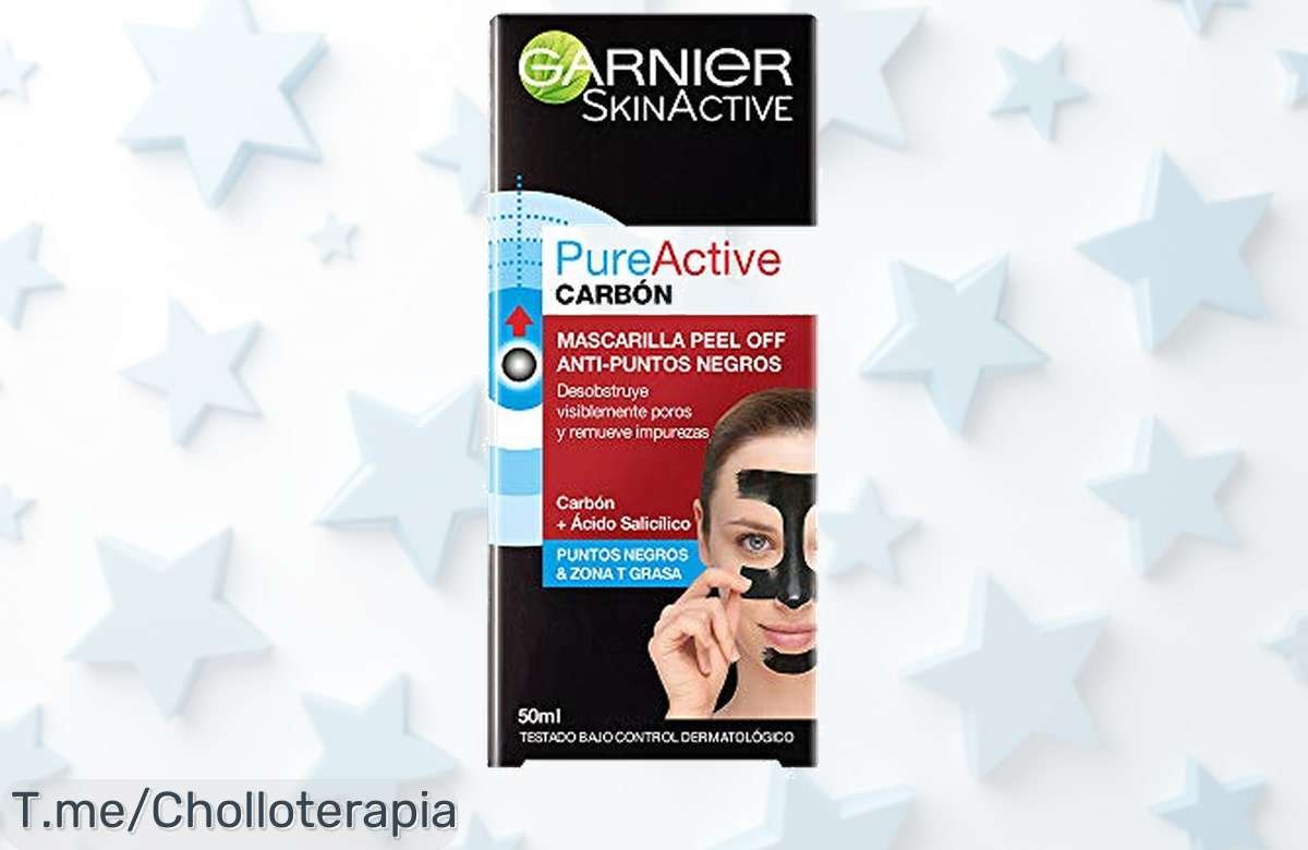 Transforma tu piel con la mascarilla negra de Garnier: elimina puntos negros al instante y luce radiante. ¡Aprovecha este super chollo antes de que se acabe!