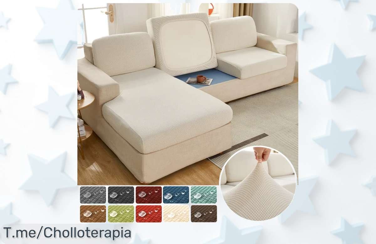 Transforma tu sala de estar con fundas elásticas impermeables a un precio loco, protegiendo tus cojines y dándoles estilo. ¡Aprovecha este ofertón antes que se agoten!