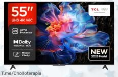 Transforma tu sala en un cine con la TCL 55” Smart TV y su brillo espectacular Aprovecha el descuentazo de este ofertón único antes de que se agote, ¡compra ya!