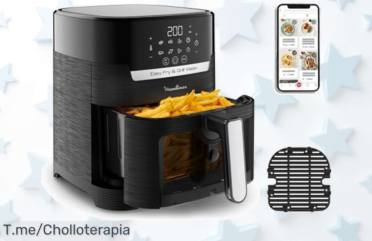 Transforma tus comidas con la freidora de aire y grill Moulinex Easy Fry & Grill Vision, a un precio loco por tiempo limitado. ¡No te quedes sin ella, actúa ya!