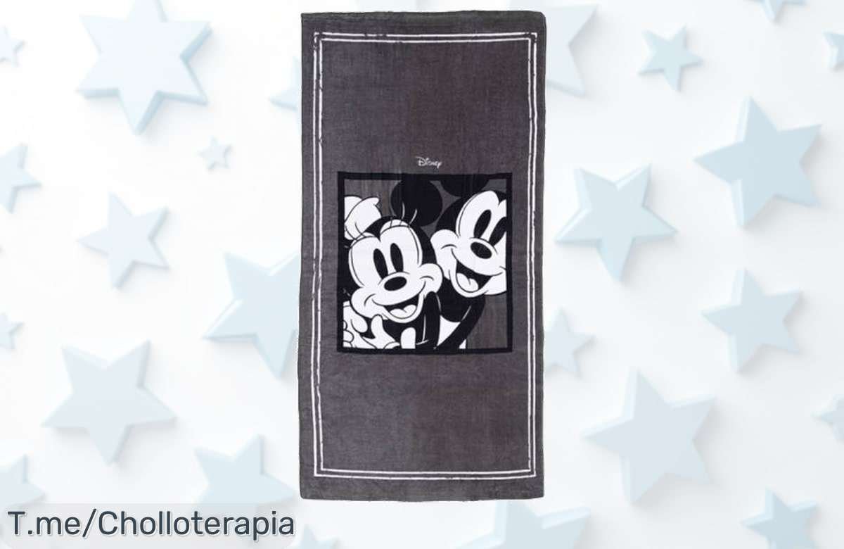 Transforma tus días con la toalla Disney de Mickey y Minnie: pura alegría en cada secada, ¡super chollo que no puedes dejar escapar! Compra ahora antes de que se agote.