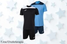 Transforma tus entrenos con el Pack de 2 Set Joma Phoenix II en Celeste Marino y Negro-Blanco a un precio loco, ¡ofertón limitado que no puedes dejar escapar!