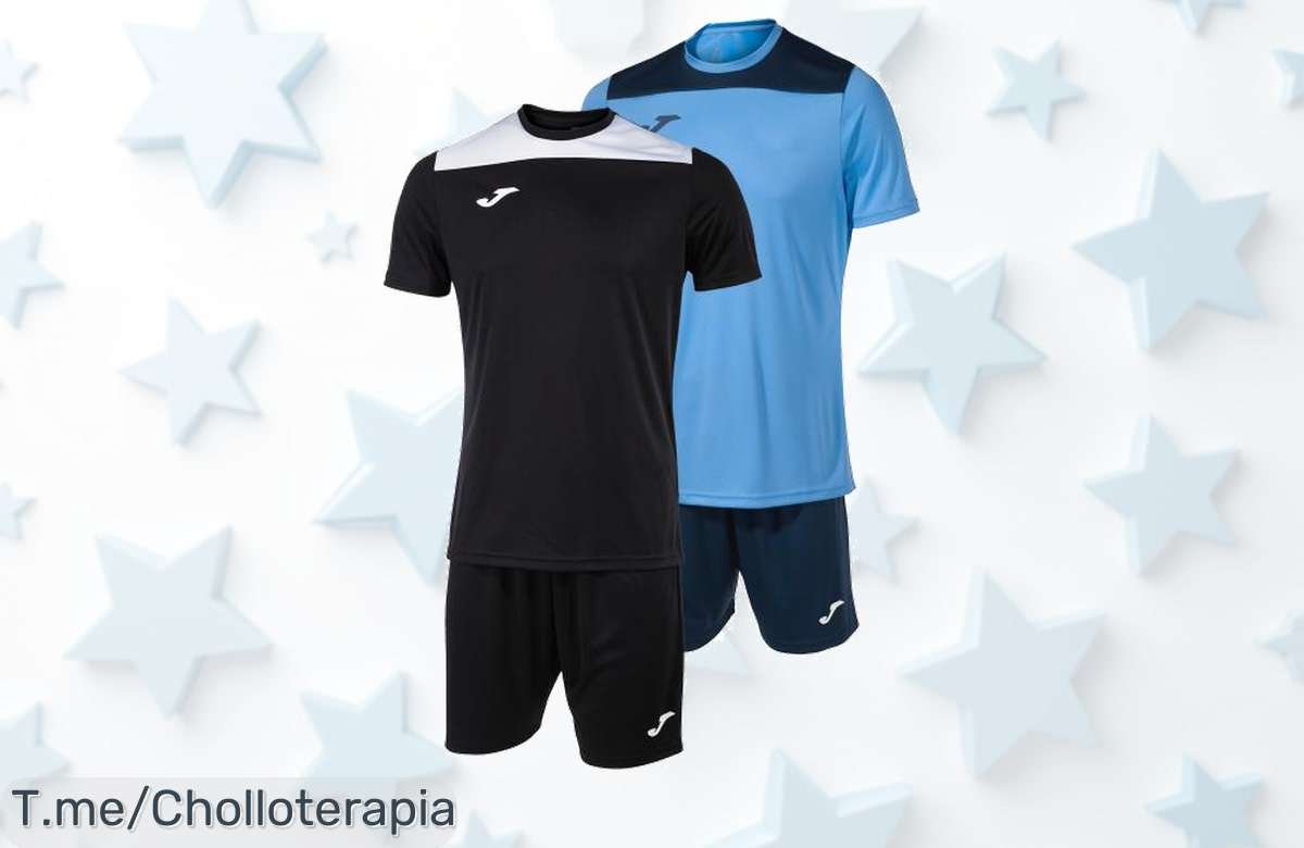 Transforma tus entrenos con el Pack de 2 Set Joma Phoenix II en Celeste Marino y Negro-Blanco a un precio loco, ¡ofertón limitado que no puedes dejar escapar!