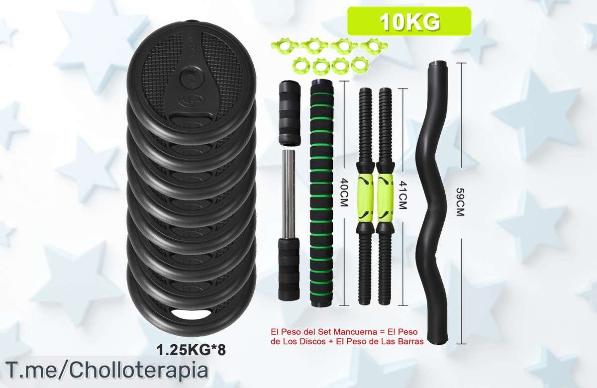 Transforma tus entrenos con las mancuernas ajustables ALLINLIFE 4 en 1 a un precio loco, ¡ofertón limitado que no puedes dejar escapar! ¡Compra ya y potencia tu rutina!