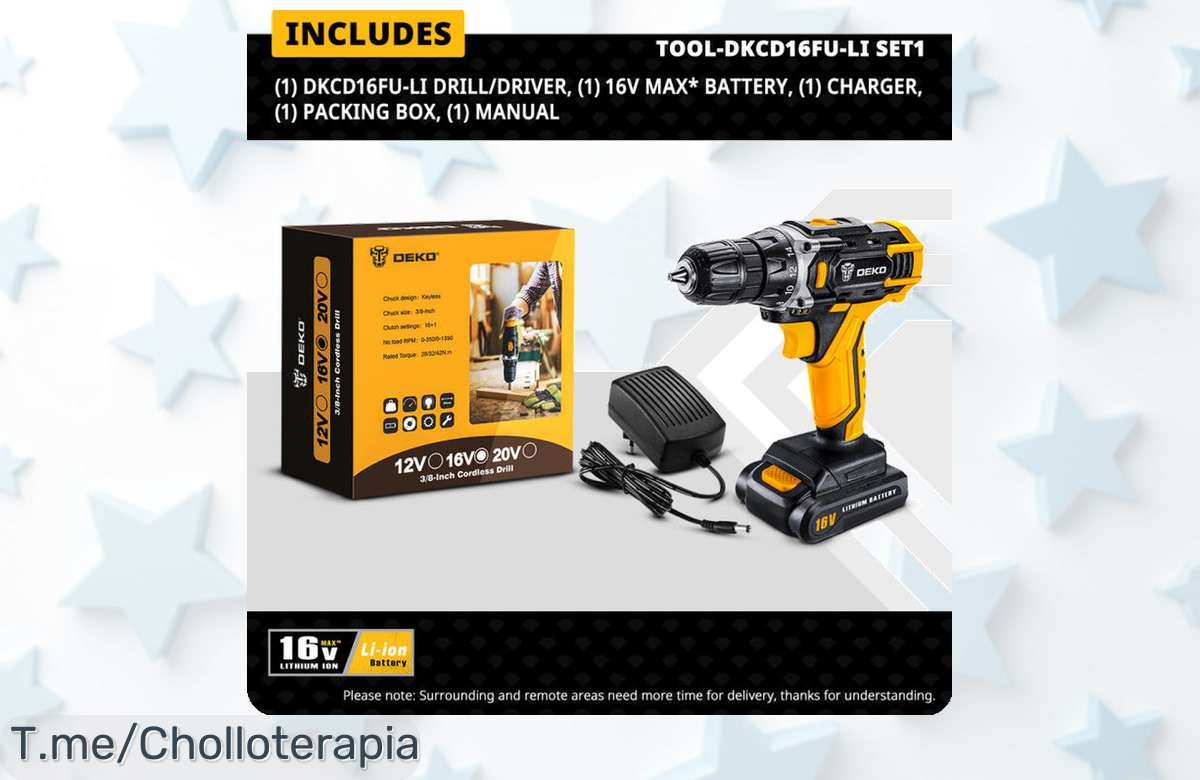 Transforma tus proyectos con el DEKO-taladro eléctrico inalámbrico a un precio loco, súper potente y fácil de usar. ¡No te pierdas este ofertón único, actúa ya!